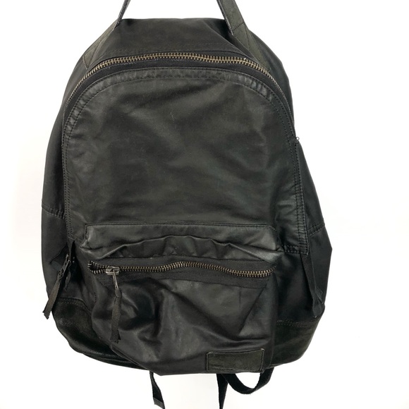 All Saints Other - ALL SAINTS Black Waxed Leather Canvas Backpack
